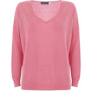 MINT VELVET Linen V-neck Sweater EUC
